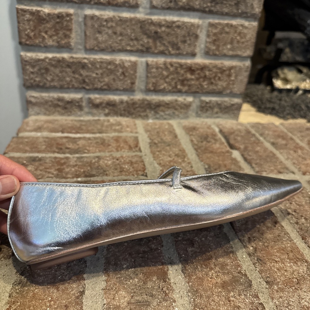 Sam Edelman Nesta Women's Silver Pointed Toe Mary Jane Flats Size 7.5 #513 - Picture 9 of 16